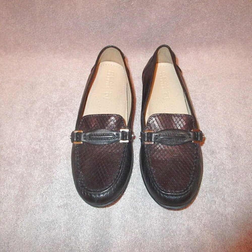 Geox Palmaria Leather Comfort Loafers Size 6.5 Woven Nappa Slip On Driving Flats